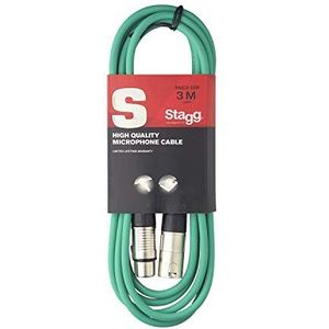 Stagg SMC3 CGR 3 m XLR naar XLR microfoonkabel - groen