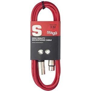 Stagg Microfoonkabel XLR, rood, 3 m