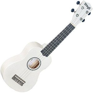 STAGG US-WHITE Sopraan ukelele met Basswood Top in Nylon Gigbag, Wit