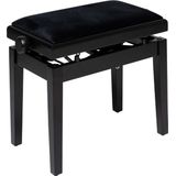 Stagg PBH 390 BKM VBK - Pianobank, hydraulisch, mat zwart, met zwart fluwelen zitting - zwart (mat)