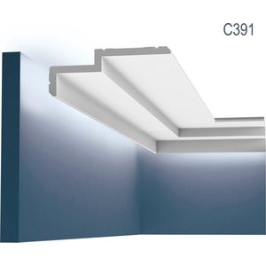 Kroonlijst Orac Decor C391 MODERN STEPS Indirecte verlichting Sierlijst modern design wit 2m