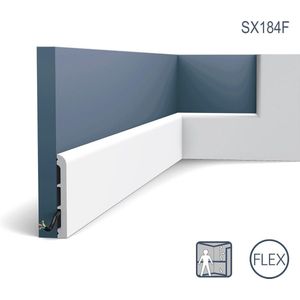 Plint Orac Decor SX184F AXXENT CASCADE multifunctionele plint flexibele lijst sierlijst modern design wit 2 m