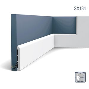 Plint Orac Decor SX184 AXXENT CASCADE multifunctionele plint wandlijst sierlijst modern design wit 2 m