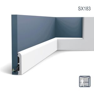 Plint Orac Decor SX183 AXXENT CASCADE multifunctionele plint wandlijst sierlijst modern design wit 2 m