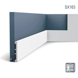 Plint Orac Decor SX163 AXXENT SQUARE multifunctionele plint wandlijst sierlijst tijdeloos klassieke stijl wit 2 m