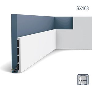 Plint Orac Decor SX168 AXXENT SQUARE multifunctionele plint wandlijst sierlijst tijdeloos klassieke stijl wit 2 m