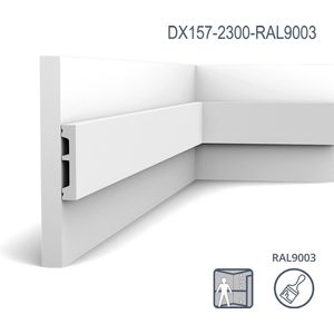 Deuromlijsting Orac Decor DX157-2300-RAL9003 AXXENT SQUARE Sierlijst Wandlijst Plint modern design wit 2,3 m