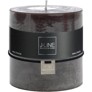 J-Line cilinderkaars - zwart - 8U - 6 stuks