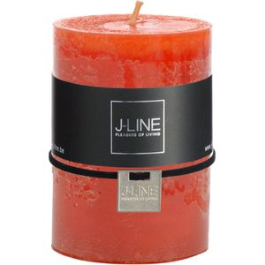J-Line cilinderkaars - oranje - medium - 48u - 6 stuks