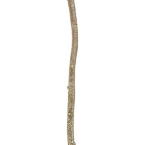 J-Line decoratie tak Enkel Glitter - kunststof - champagne - 12 stuks