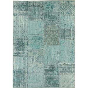 Patchwork Vloerkleed Dices - Petrol Sky 200x290 cm