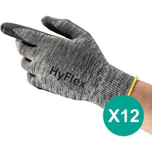 HyFlex® 11-801 - Werkhandschoen, DIY, Garage, Montage, XS, Grijs, 12 paar
