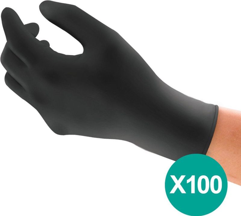 MICROFLEX® 93-732 - Nitril Wegwerp Handschoenen, Latexvrij, Poedervrij, 2XL, Zwart, 90 stuks (0.7-0.11mm)