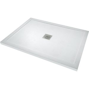 Linie - Lido - Douchebak - 120 x 90 cm - Composietmarmer - Mat Wit - Leisteenstructuur
