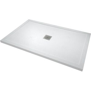 Linie - Lido - Douchebak - 140 x 90 cm - Composietmarmer - Mat Wit - Leisteenstructuur