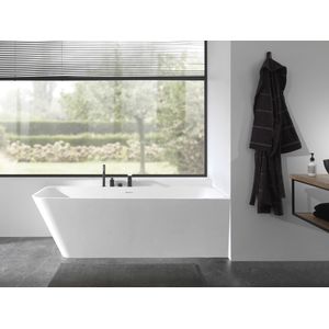 Balmani Zigga tweepersoons hoekbad rechts 180 x 85 cm Solid Surface mat wit