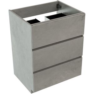 Storke Edge staande wastafelonderkast 65 x 52 cm beton donkergrijs 3 lades