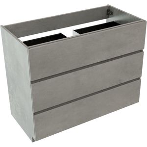 Storke Edge staande wastafelonderkast 105 x 52 cm beton donkergrijs 3 lades