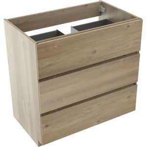 Storke Edge staande wastafelonderkast 85 x 52 cm ruwe eik 3 lades