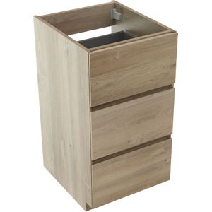 Storke Edge staande wastafelonderkast 45 x 52 cm ruwe eik 3 lades