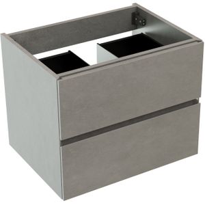 Storke Edge zwevende wastafelonderkast 60 x 46 cm beton donkergrijs 2 lades