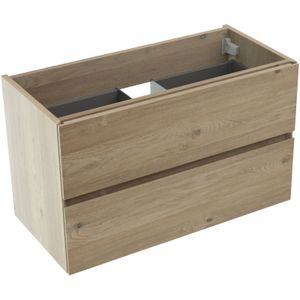 Storke Edge zwevende wastafelonderkast 80 x 40 cm ruwe eik 2 lades