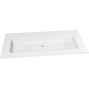 Storke - Mata - Wastafel - Matte Solid Surface - 105 x 52 cm - Voor 2 Kraangaten