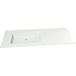 Storke - Mata - Wastafel - Asymmetrisch - Linkse - Matte Solid Surface - 130 x 52 cm - Combinatie Kast 45 cm
