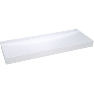 Balmani Wave enkele wastafel voor 2 kraangaten matte Solid Surface 150 x 55 cm