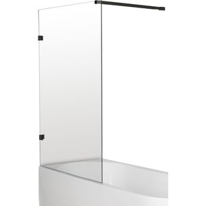 Luca Varess - Solid - Badwand - Helder Glas - Mat Zwart Profiel - 95 cm