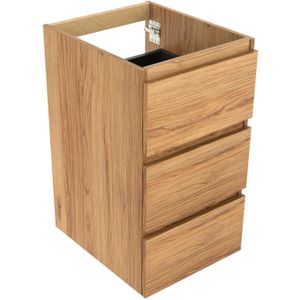 Balmani Lucida staande wastafelonderkast 45 x 55 cm teak 3 lades