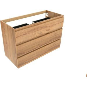 Balmani Lucida staande wastafelonderkast 120 x 55 cm teak 3 lades