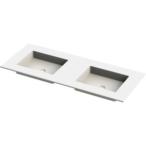 Balmani Tablo Stretto dubbele wastafel matte Solid Surface 135 x 55 cm