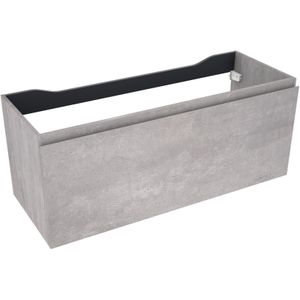 Linie Lado zwevende wastafelonderkast 120 x 46 cm beton donkergrijs 1 lade