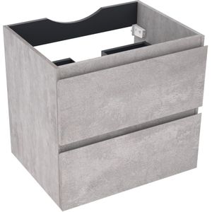 Linie Lado zwevende wastafelonderkast 60 x 46 cm beton donkergrijs 2 lades