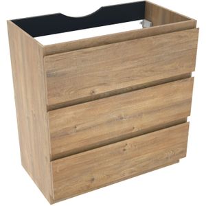 Linie Lado staande wastafelonderkast 80 x 46 cm naturel eiken 3 lades