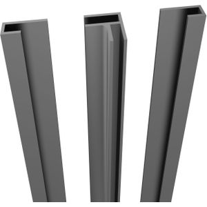 Linie - Set Hoekprofiel + Zijprofielen - Dakota RAL7037 - Douchewandbekleding 260 cm