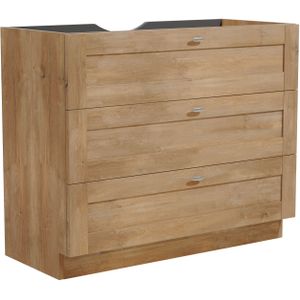 Linie Classo staande wastafelonderkast 100 x 46 cm naturel eiken 3 lades