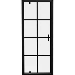 Luca Varess - Vidor - Douche Draaideur - Mat Zwart - 80 x 190 cm - Square Glas