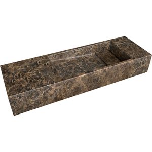 Balmani Mood handenwasser 65 x 20 cm Dark Emperador marmer