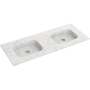 Balmani Tablo Arcato dubbele wastafel Carrara marmer 135 x 55 cm