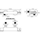 AquaVive thermostatische douchekraan Irminio 120 mm zwart