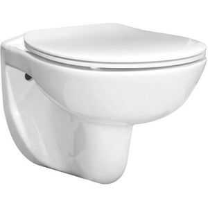 Aquavive Hangtoilet Simeto Wit | Soft-close Toiletzitting | Randloos Toiletpot | Hangtoiletten