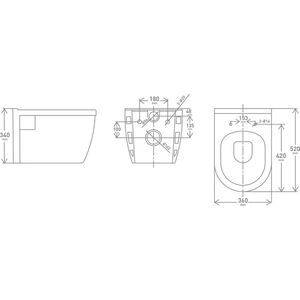 Aquavive Hangtoilet Foglia Wit - Soft-close & Quick Release Toiletzitting - Randloos Toiletpot