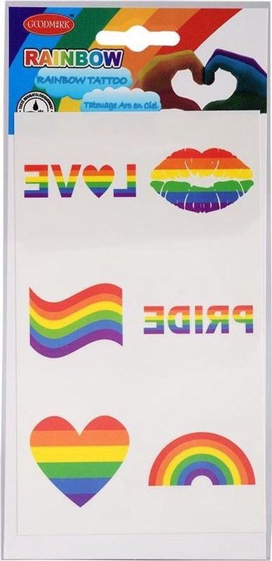 Regenboog nep tatoeage set