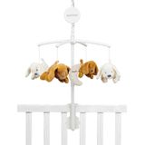 Nattou Mobiel met muziekdoos, hond Charlie, zacht weegliedje ""Le-La-Lu"", 65 x 31 cm, PETA-getest en veganistisch, katoen/polyester, wit & bruin