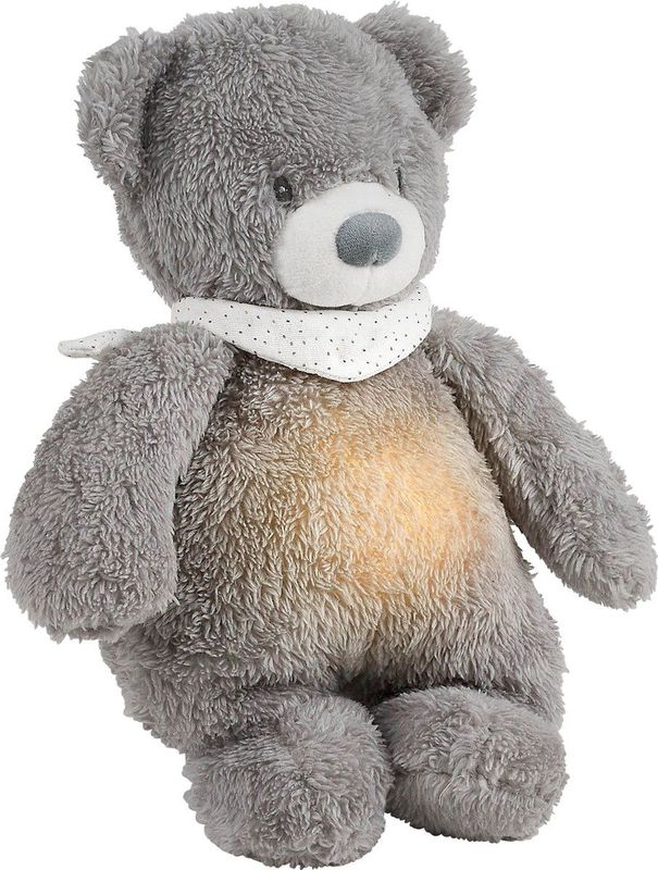 Nattou Sleepy - Knuffel met Nachtlamp - Beer - Grijs - 30 x 20 cm