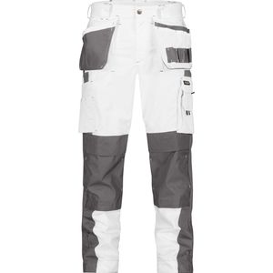 Dassy - Seattle - Tweekleurige Holsterzakkenbroek - Wit/Cementgrijs - 65% Polyester/35% Katoen