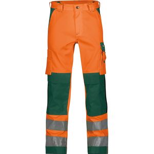 Dassy - Buffalo - Hogezichtbaarheidsbroek - Fluo-Oranje/Flessengroen - 290gr - Maat 62