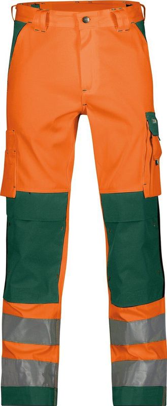 Dassy - Buffalo - Hogezichtbaarheidsbroek - Fluo-Oranje/Flessengroen - 290gr - Maat 62